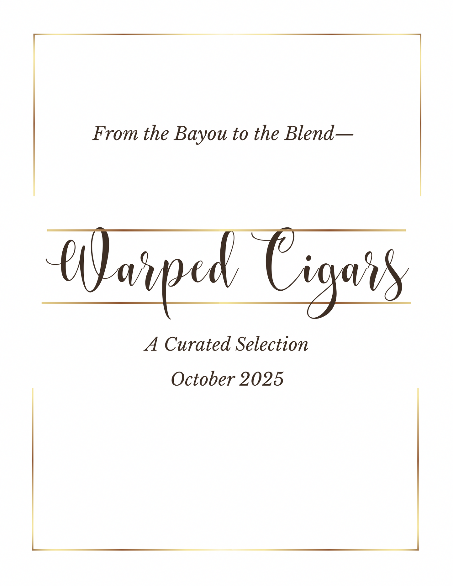 Cigar Heads Monthly Tasting Menu