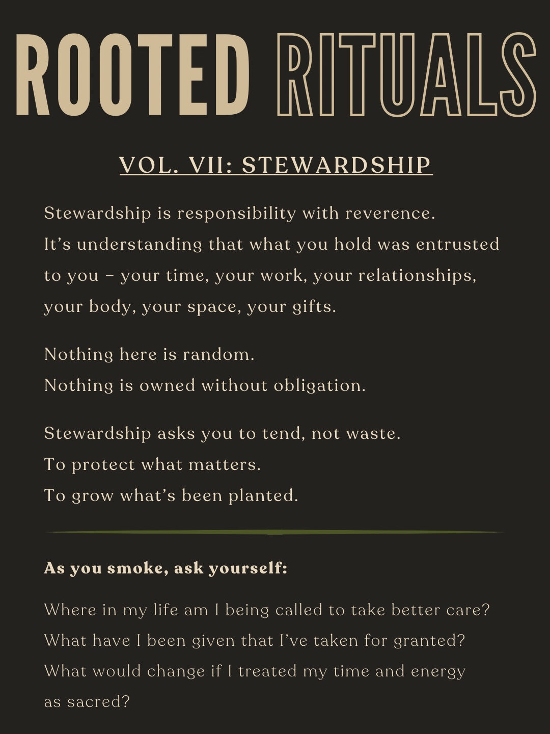 Rooted Ritual Vol. VII: Stewardship
